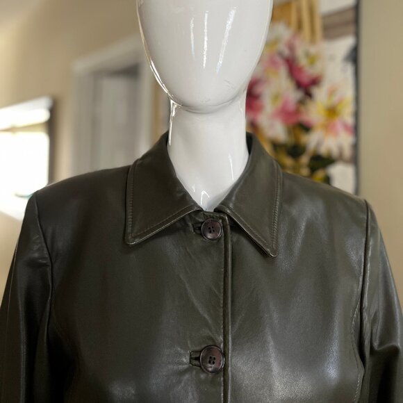 Danier Jackets & Blazers - Danier Vintage Leather Jacket - Dark Olive Green - Size Small